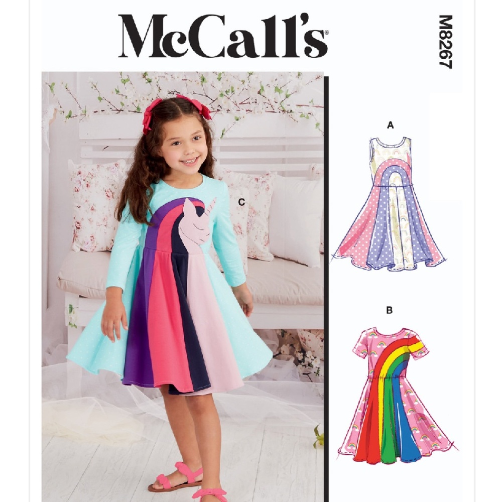 M8267 McCall's Sewing Pattern Children's Knit Dresses 2-6